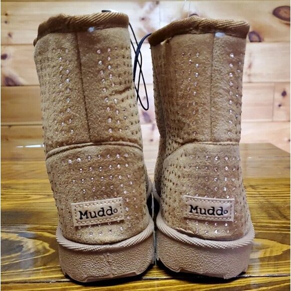 Girls US Size 3 Mudd Faux Fur Lined Embellished Winter Boots Brown - Picture 3 of 6
